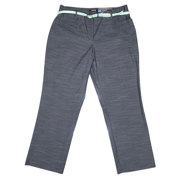 Size‎ 8 Apt. 9 Gray Womens Modern Fit Straight Leg Capri Chopped Pants Casual - Picture 1 of 8